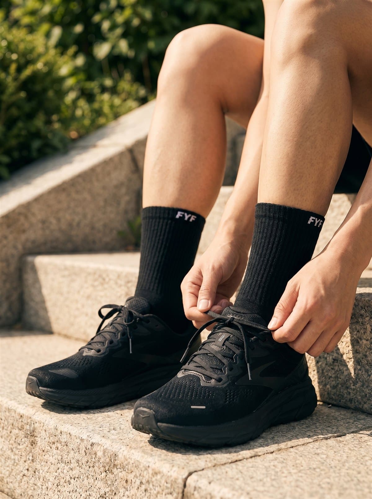 FYF Crew Socks ON FOOT front