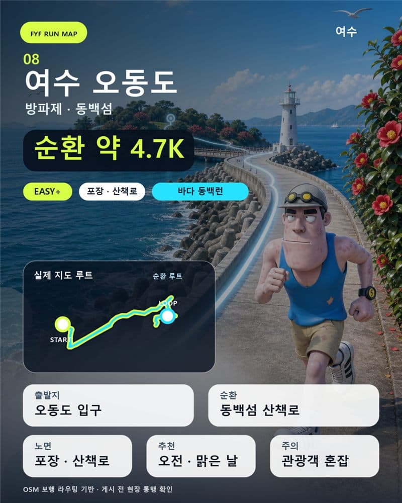 FYF RUN MAP — 여수 오동도